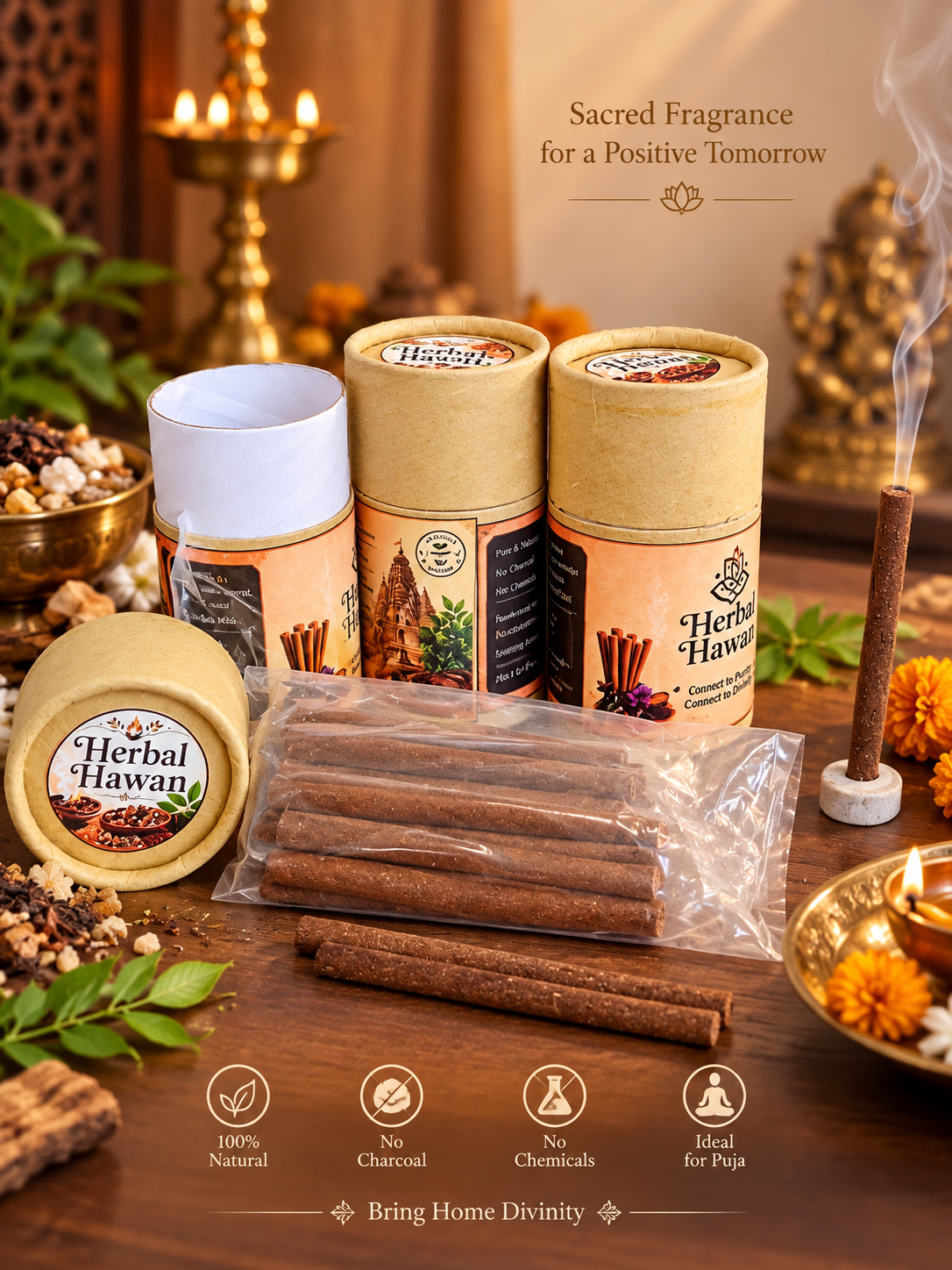 A2 Gir Cow Dung - Dhoop Sticks