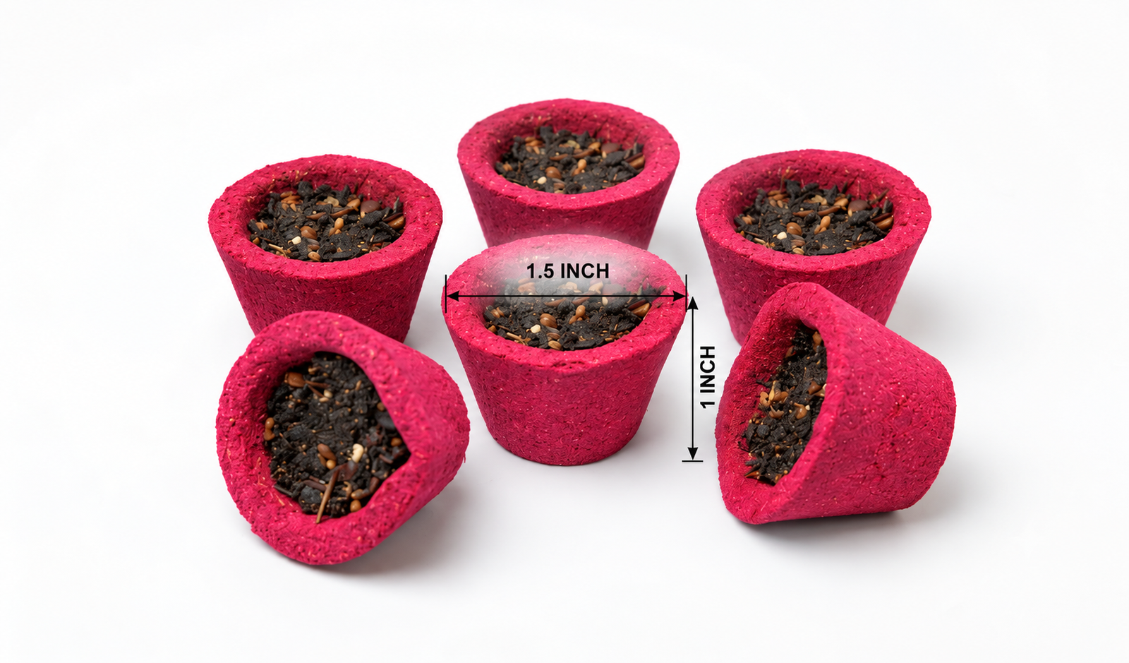 Rose - Sambrani Hawan Cups for Pooja Rituals (Pack of 12) — view 2