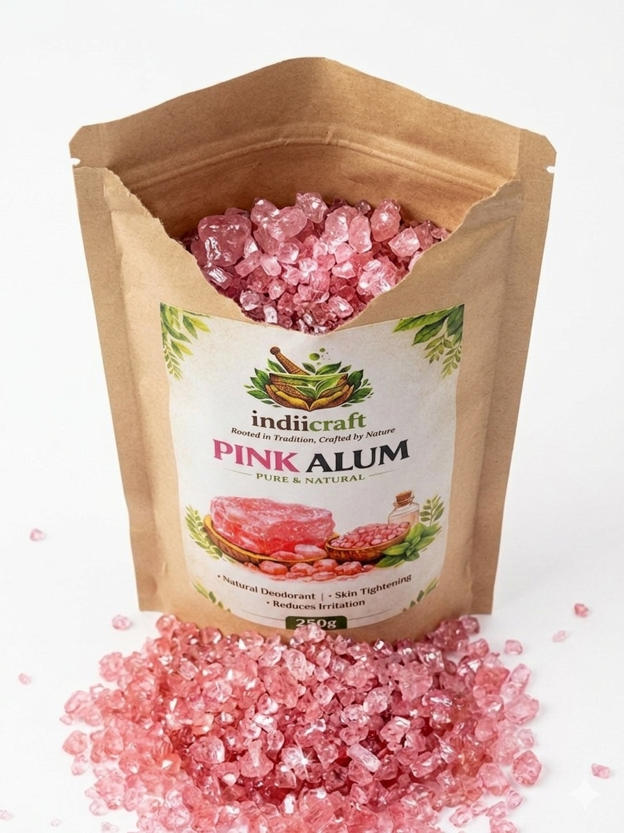 Pink Alum Rocks or Crystal - Natural Fitkari for Vaastu Home Remedy, Antibacterial & Effective