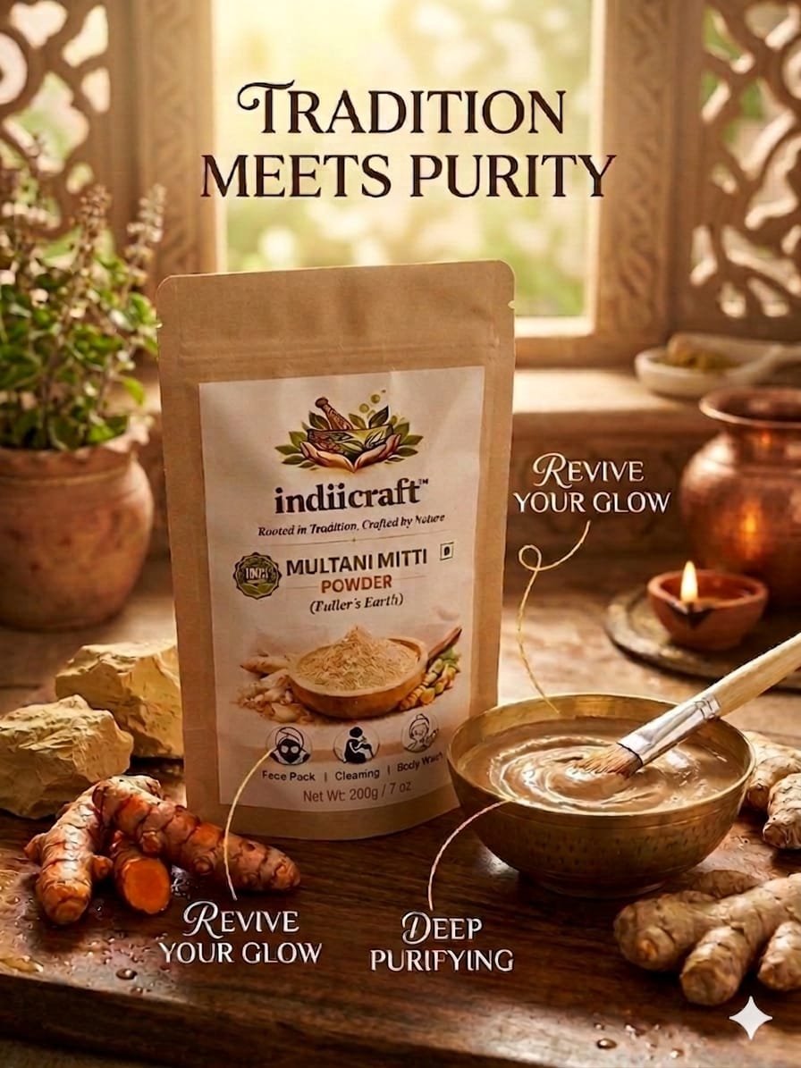100% Pure Multani Mitti Powder for Face & Hair | Soothing Nourishing Skin and Hair