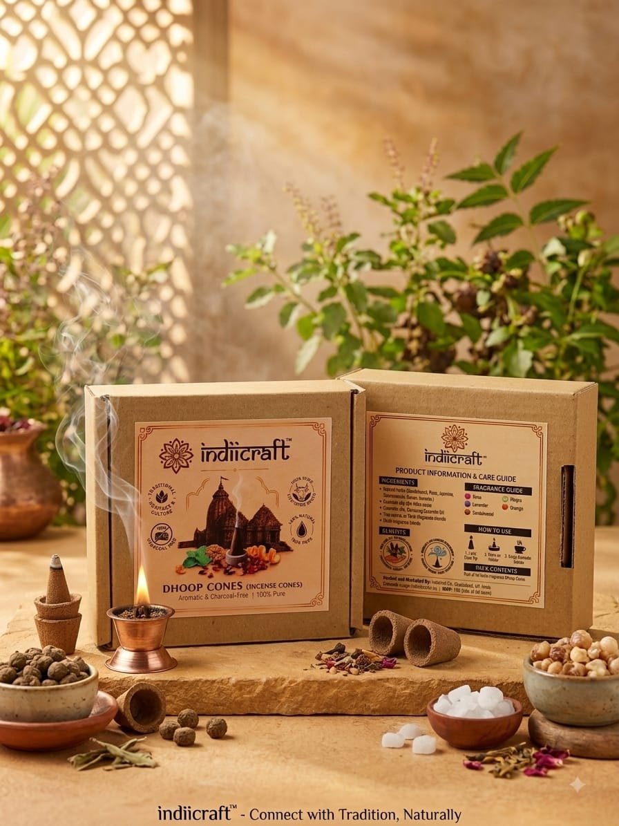 Incense Dhoop Cones - Multi Color (Mogra, Kasturi Musk, Kapoor Guggal, Chandan, Panchagvya, Rooh Rose)