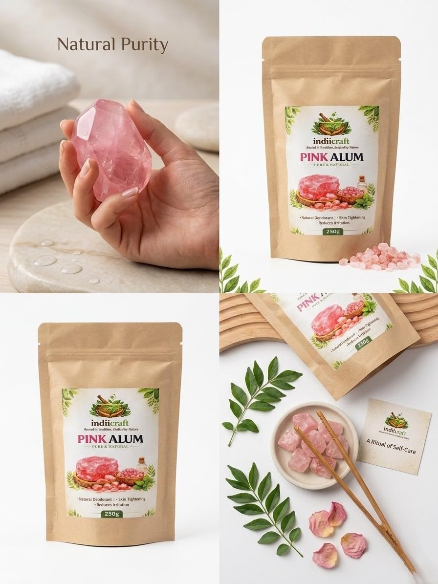 Pink Alum Rocks or Crystal - Natural Fitkari for Vaastu Home Remedy, Antibacterial & Effective — view 2